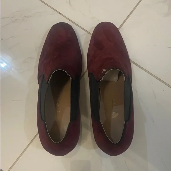 Franco Sarto Burgundy Suede Loafers Heels Sz 8.5 (40) - Picture 6 of 13